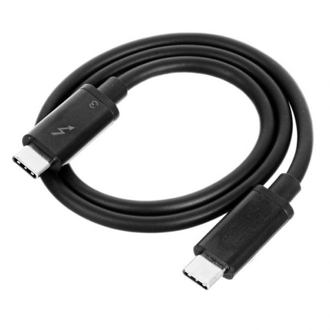 Jimier 0.5M USB4 Type-C Thunderbolt 3 Male to Thunderbolt 3 Male 40Gbps Cable for Macbook Laptop TB-024-BK-0.5M