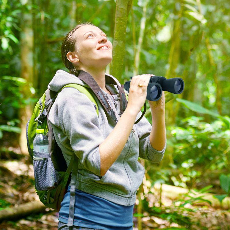 HD Night Vision Compact Binoculars Portable FMC Telescope for Outdoor Bird Watching Travel Hunting Hiking, Black