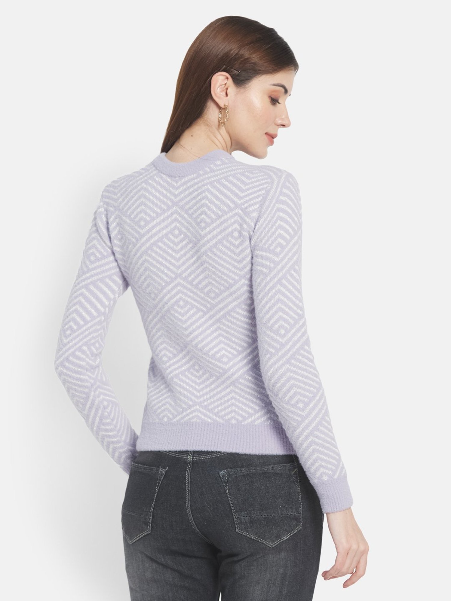 METTLE Purple Printed Pullover