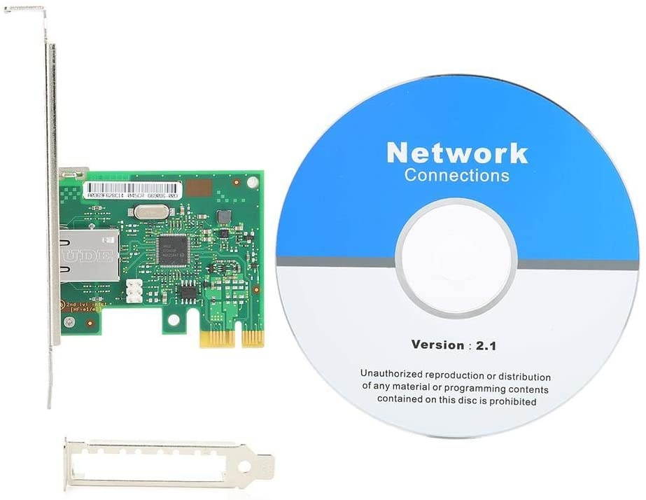 Zopsc Network Card, Server Network Card, PCIE x1 Gigabit Network Adapter Computer Accessory, for Intel I210AT Chip, with 2 LED Indicators