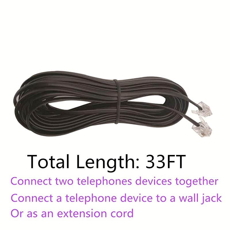 RJ11 Telephone Adapter  3PCS 2Way RJ11 6P4C Telephone Plug to RJ11 6P4C Socket Adapter and Splitter for Landline Telephone