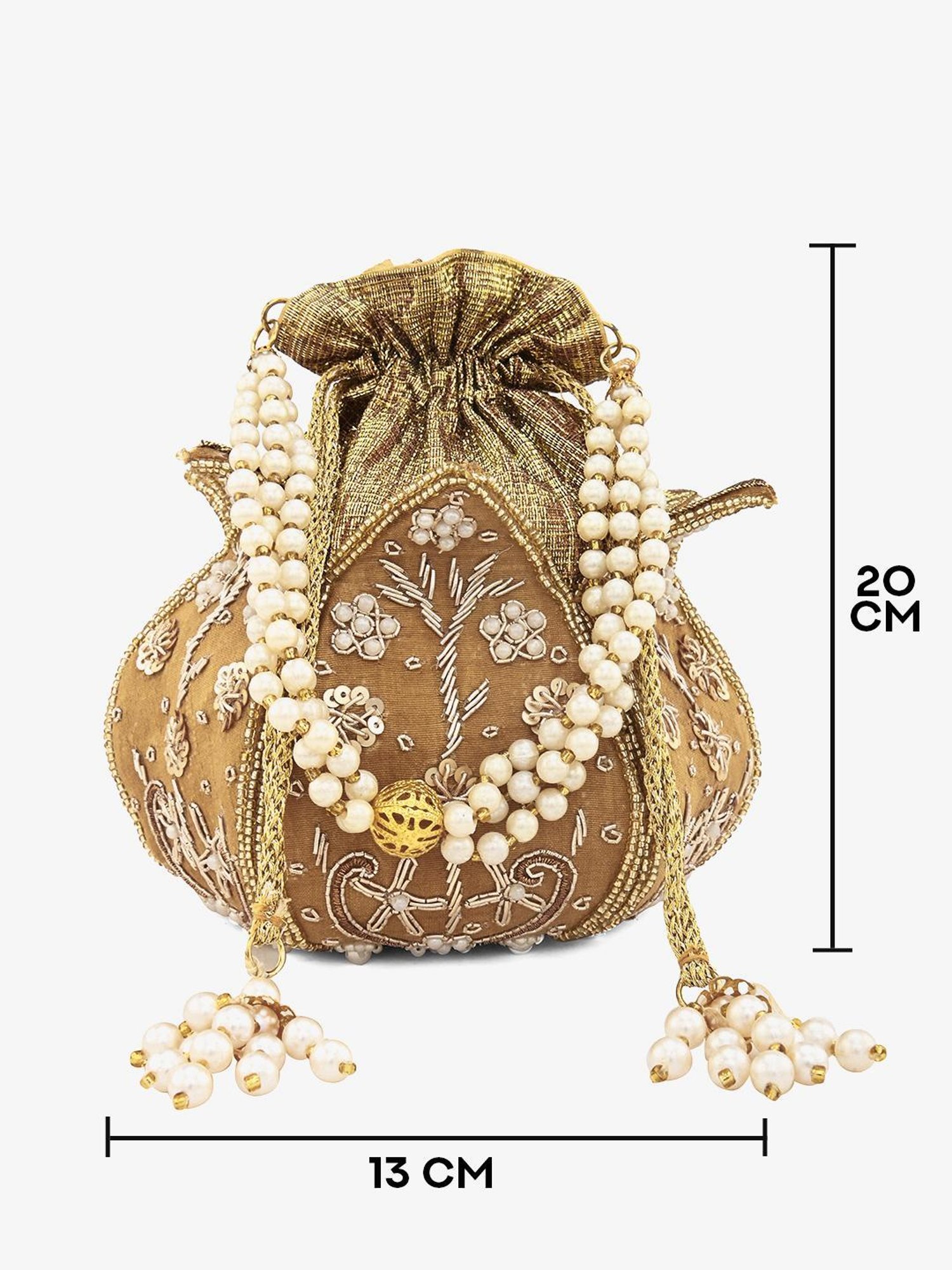 Gaurapakhi Golden Embellished Potli