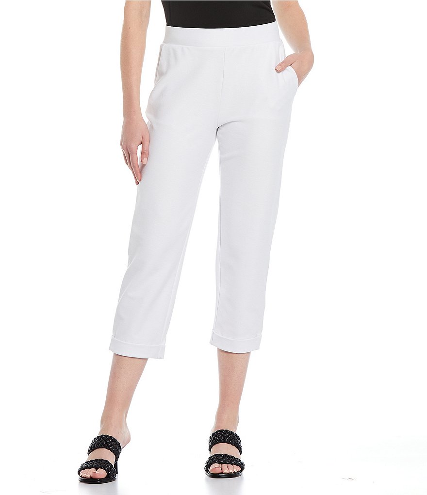 MICHAEL Michael Kors Stretch Knit Twill Pull-On Roll Cuff Crop Pants