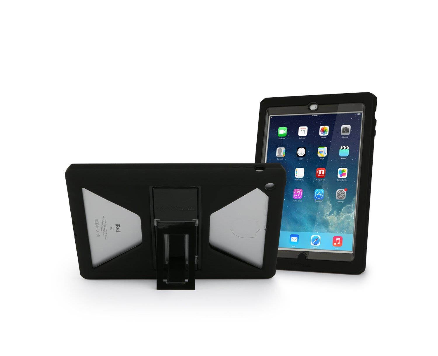 MAX Cases Shield Xtreme-S Case for iPad 5/6 2018 & 2017, Offers Extreme Shock & Impact Protection, Military Grade Triple Protection, Built-in Kickstand & Asset Tag Window - Black