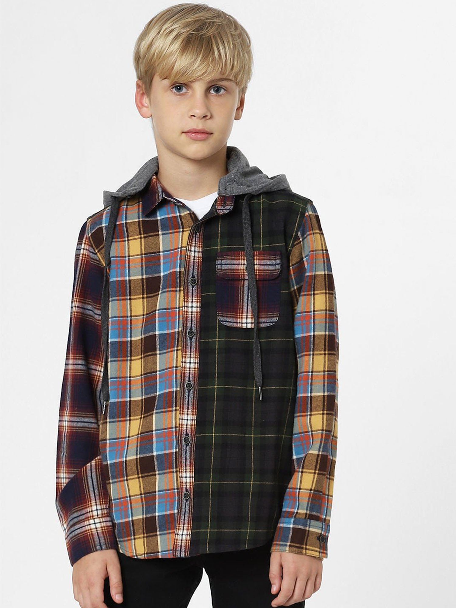 Jack & Jones Junior Multicolor Checks Full Sleeves Shirt