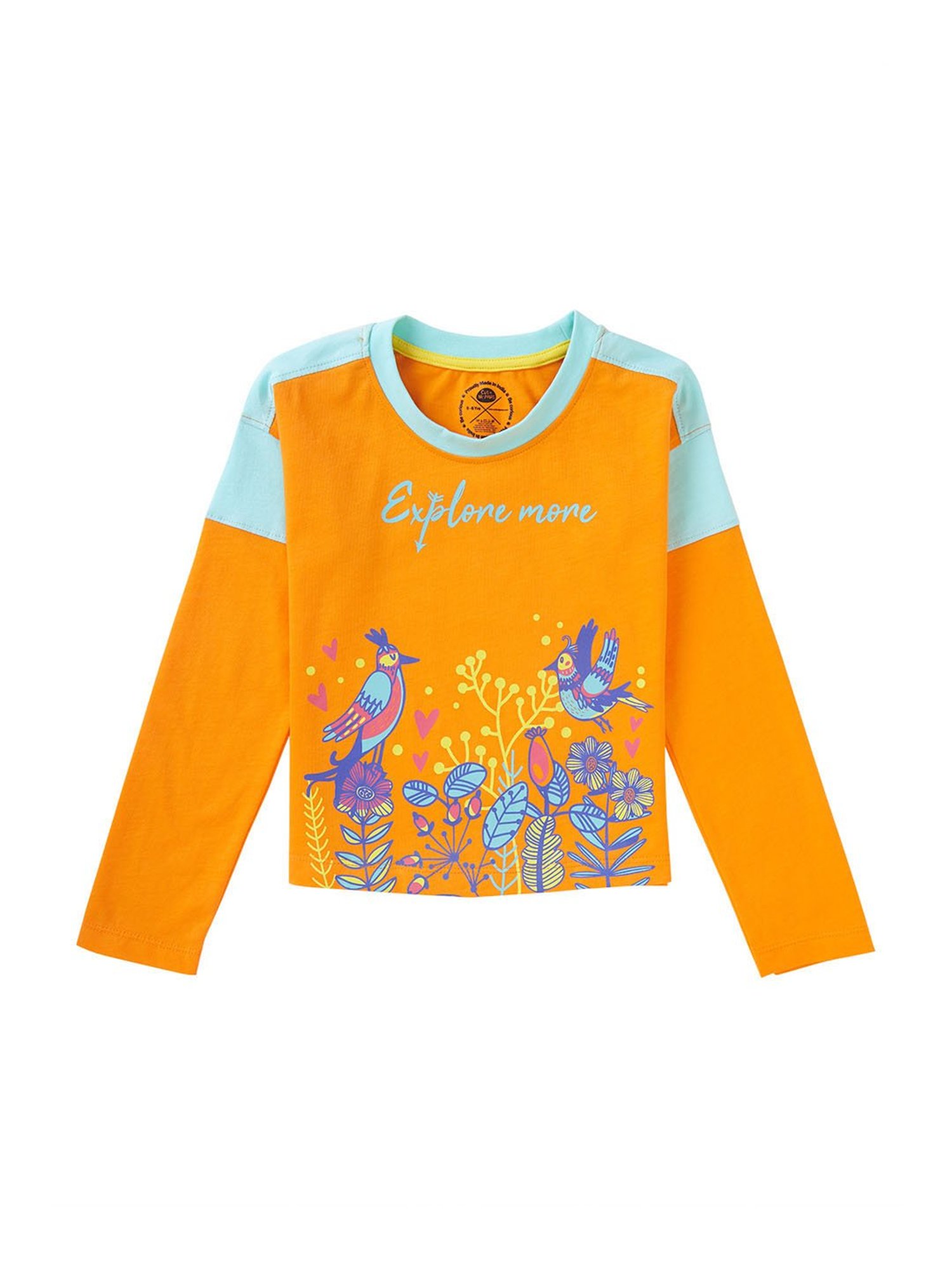 Cub McPaws Kids Orange Printed  Top