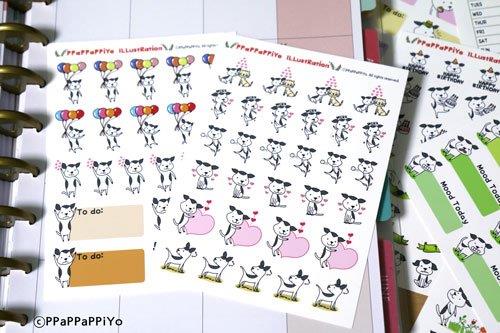 Dog planner sticker - 12 Sheets Size 4 X 5.5 Inch