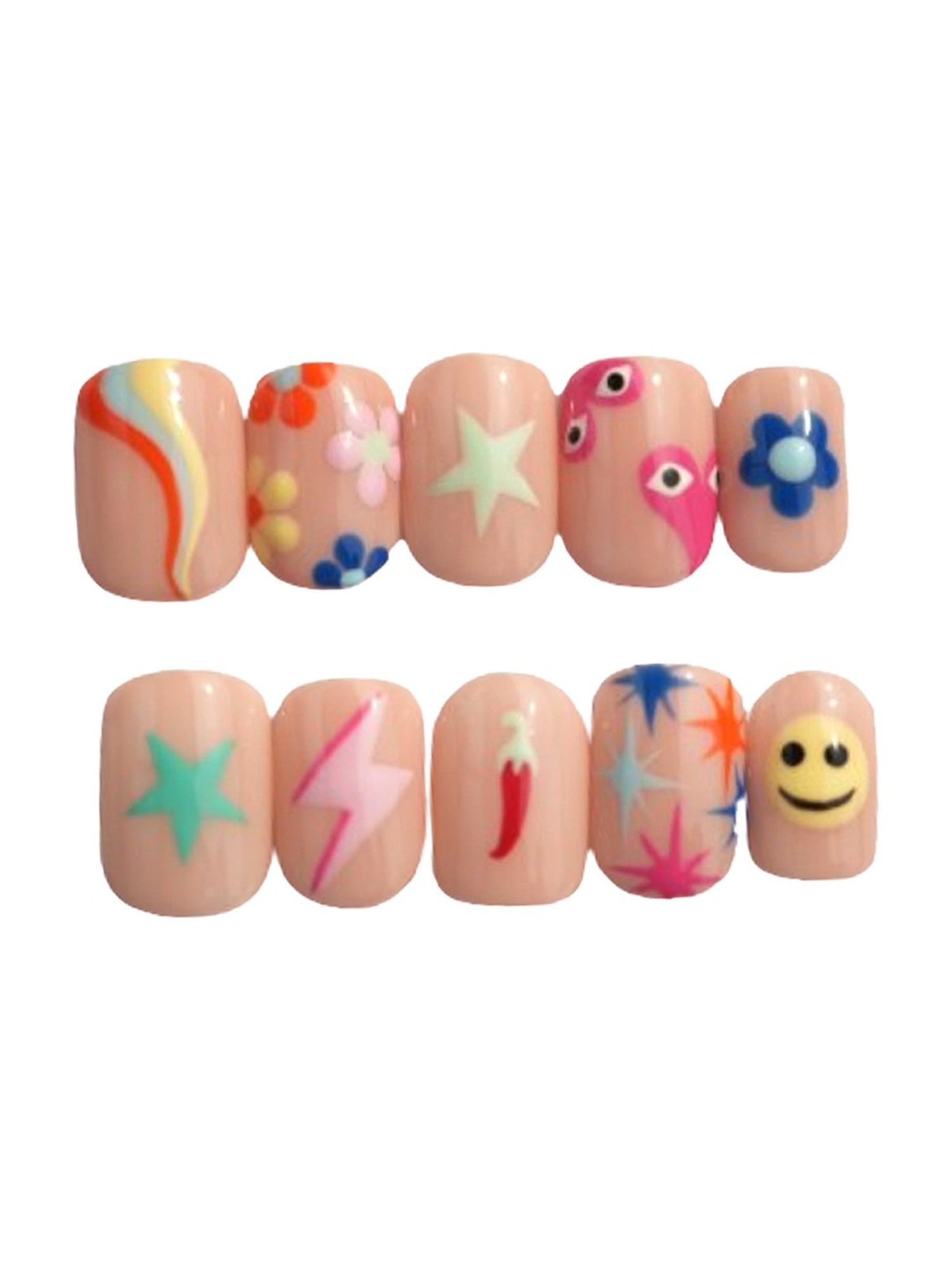 SOEZI Reusable Press On Nails Application Kit - Bold and Bright