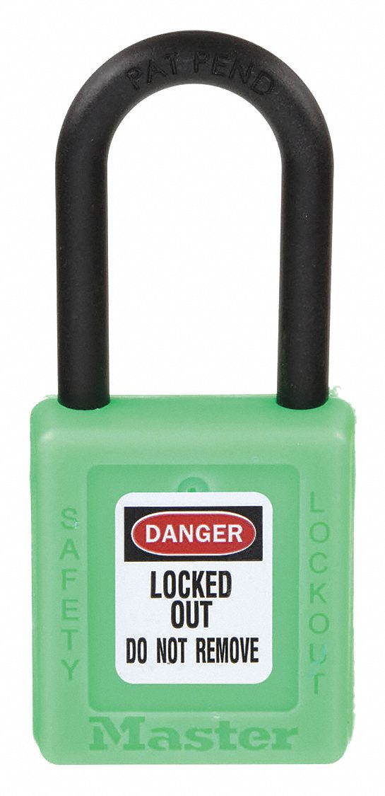 MASTER LOCK 406KAGRN 4XX0003 Lockout Padlock,KA,Green,1-3/4"H