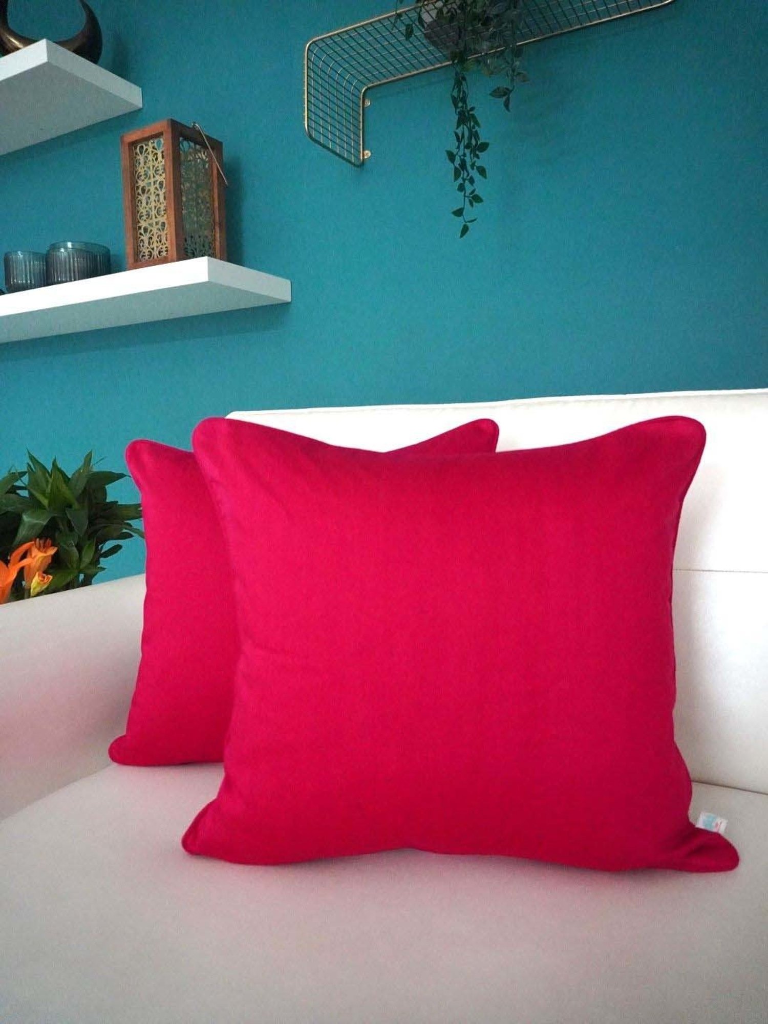 Swayam Multicolor Cotton 40 cm x 40 cm Cushion Covers - Set of 2