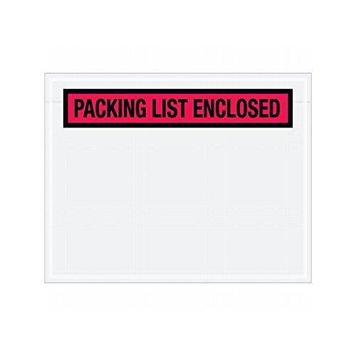 Box Packaging "Packing List Enclosed" Envelope, 2 Mil Poly, Red, 7" x 5.5" - Case of 1,000