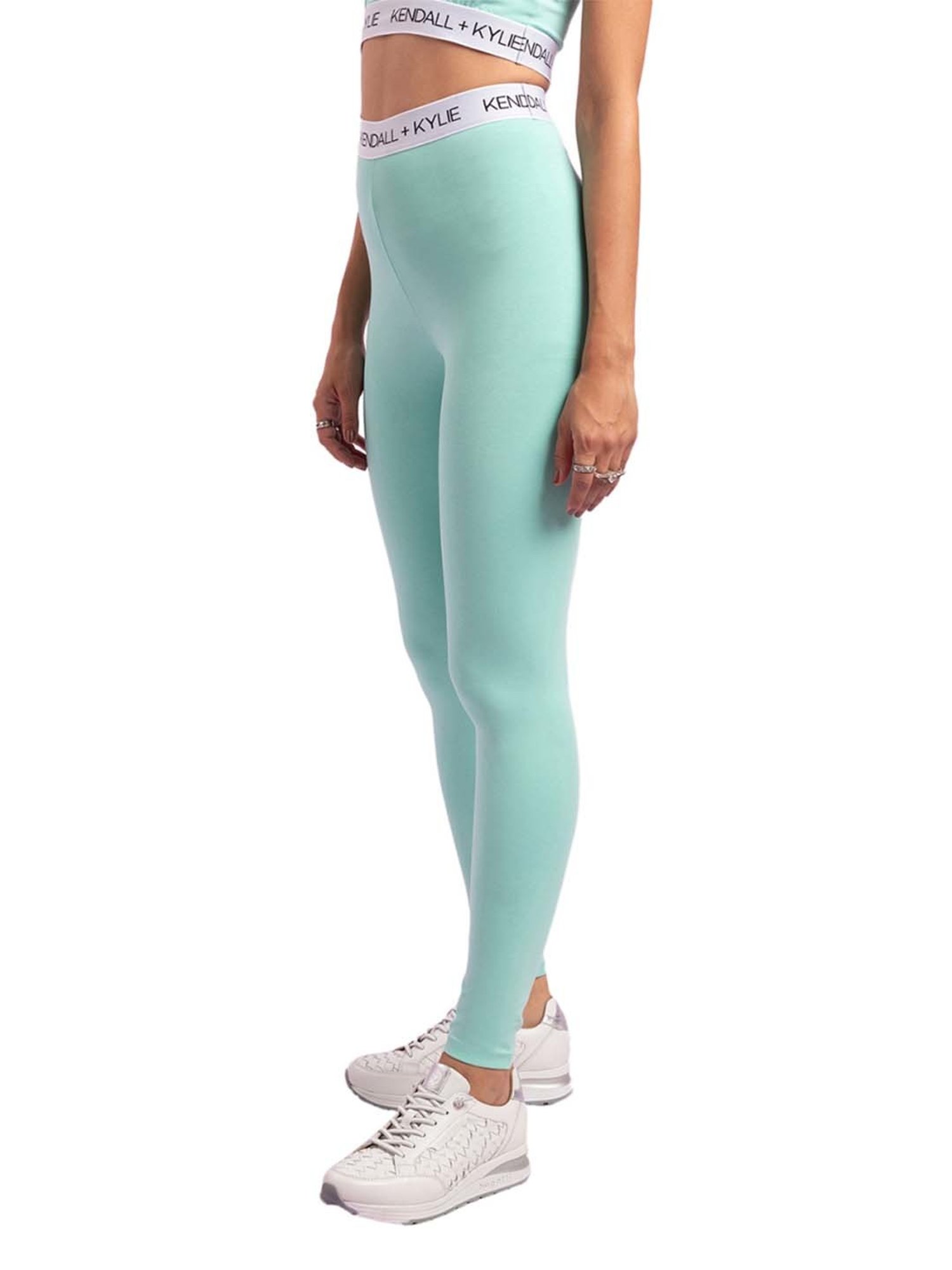 KENDALL + KYLIE Green Cotton Sports Tights