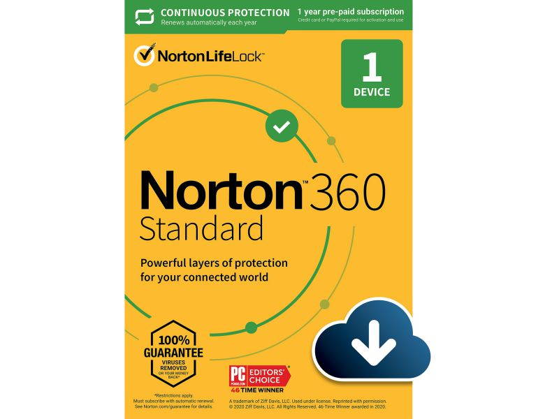 Norton 360 Premium 2021 - Antivirus software for 10 Devices with Auto Renewal - Includes VPN, PC Cloud Backup & Dark Web Monitoring powered by LifeLock [Download]