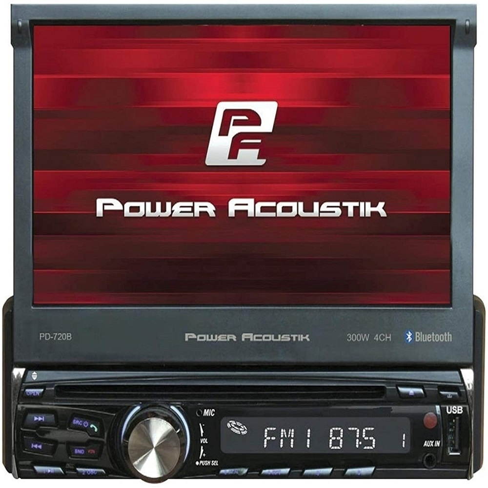 Power Acoustik Single DIN 7" Flipout AM/FM/CD/DVD/BT