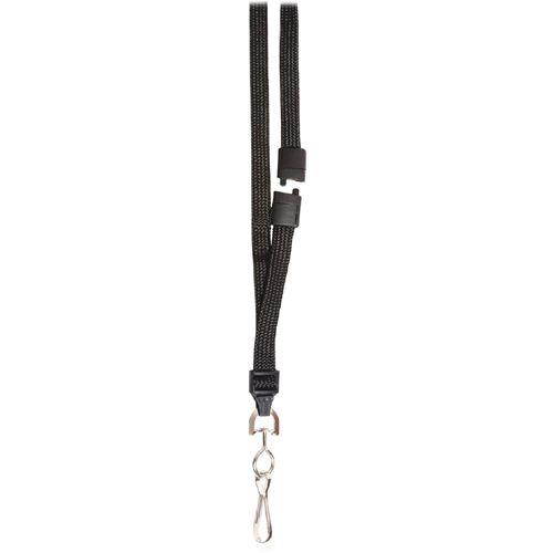 SICURIX Plastic Hook Breakaway Lanyard - 12 / Pack - 36" Length - Black - Nylon, Plastic, Steel