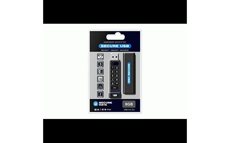 SecureData 8GB SecureUSB KP Encrypted Flash Drive with KeyPad Pin Authentication