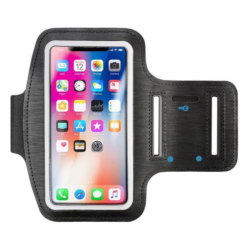 INSTEN Universal Sports Armband 6.49" x 3.74" with Key Holder, Black