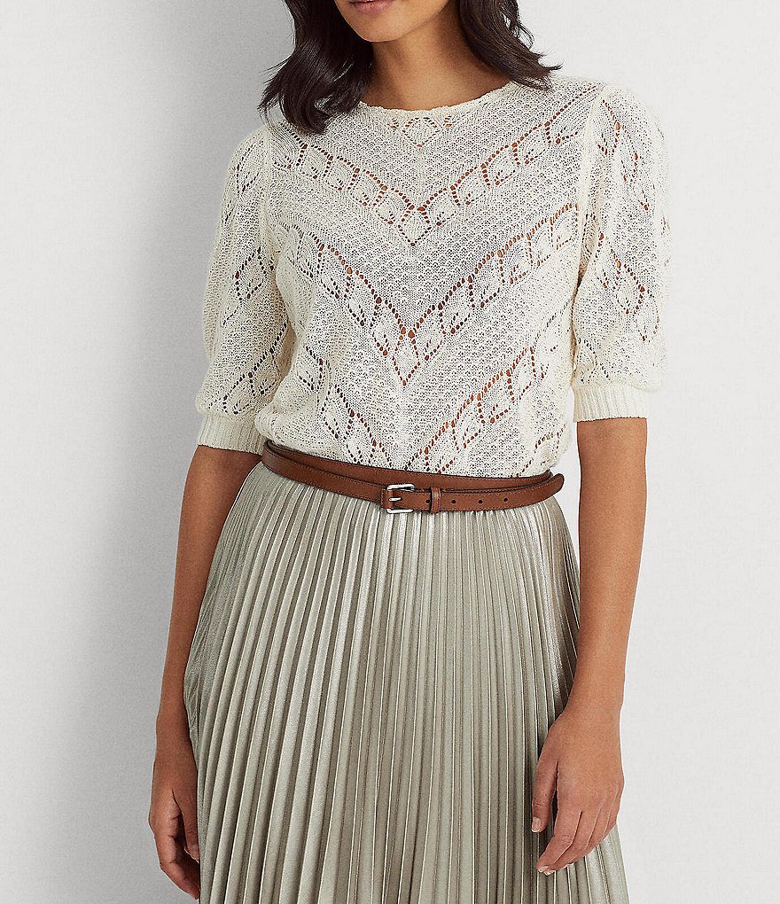 J.McLaughlin Jamey Crew Neck Button Trim Raglan Sleeve Sweater