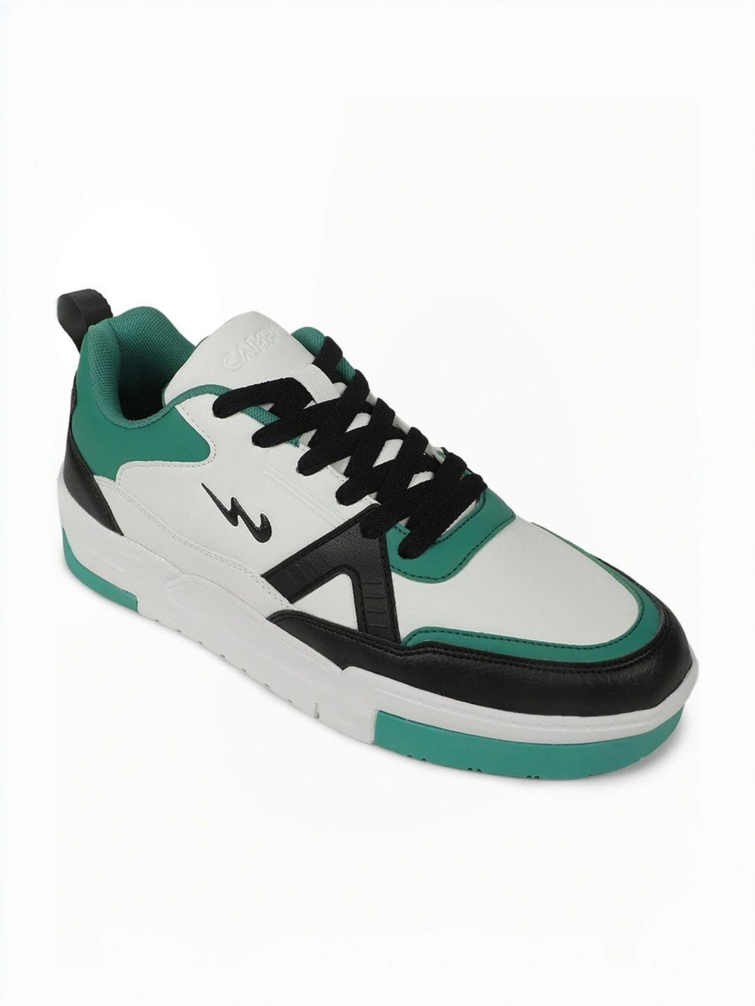 Campus Men's White & Green Casual Sneakers
