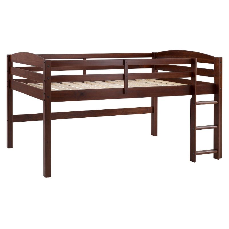 Twin Solid Wood Low Loft Bed Walnut - Saracina Home