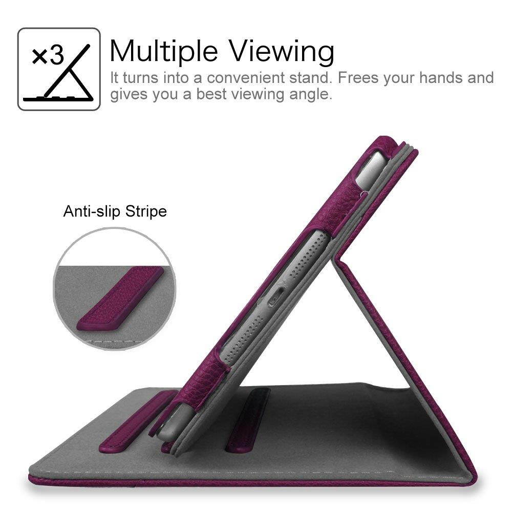 Fintie iPad Mini 4 Case [Corner Protection] - [Multi-Angle Viewing] Folio Smart Stand Protective Cover with Pocket, Supports Auto Wake/Sleep for Apple iPad Mini 4 (2015 Release), Purple