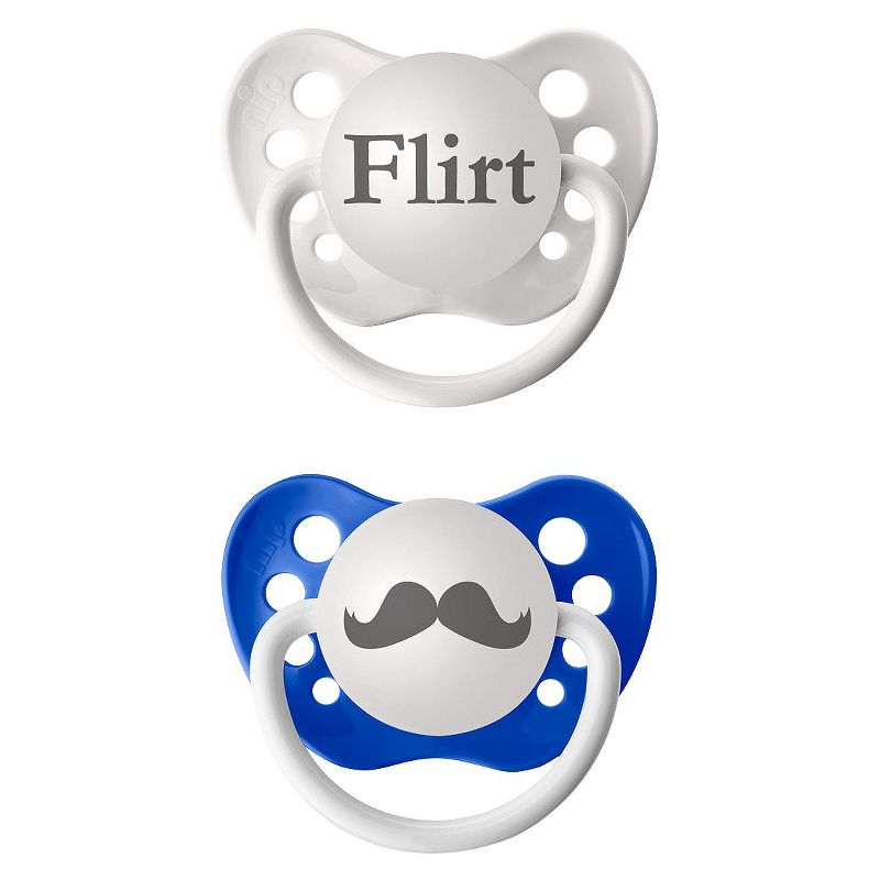Ulubulu 2pk Pacifiers Flirt & Mustache