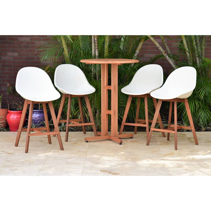 Ariesa 3pc Outdoor Bar Set - White & Gray - CosmoLiving