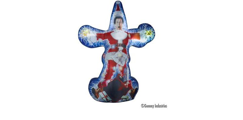 Gemmy Christmas Airblown Inflatable Mixed Media Gnome w/Curved Hat, 5 ft Tall, Multicolored