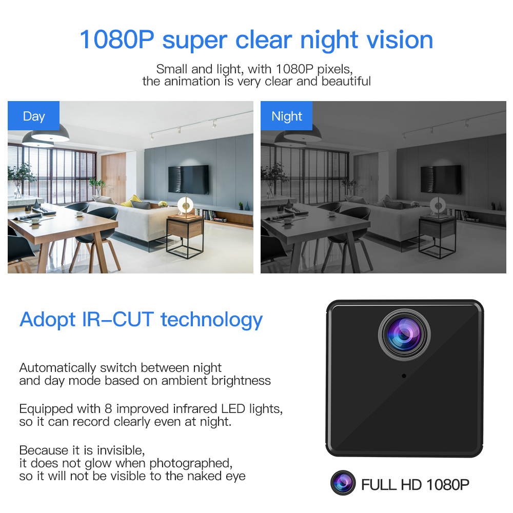 Vstarcam C90S Mini Spy Camera 1080P Mini IP Camera Built-in 150 Degree Wide Angle Night Vision CCTV Wifi Camera Baby Monitor , Rechargeable Battery, Flexible Magnetic Bracket with 32GB TF Card