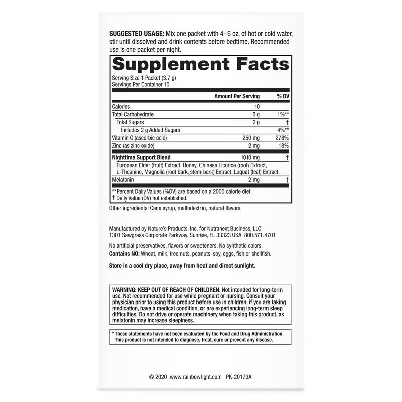 Rainbow Light Counter Attack Nighttime Drink Mix - 10ct