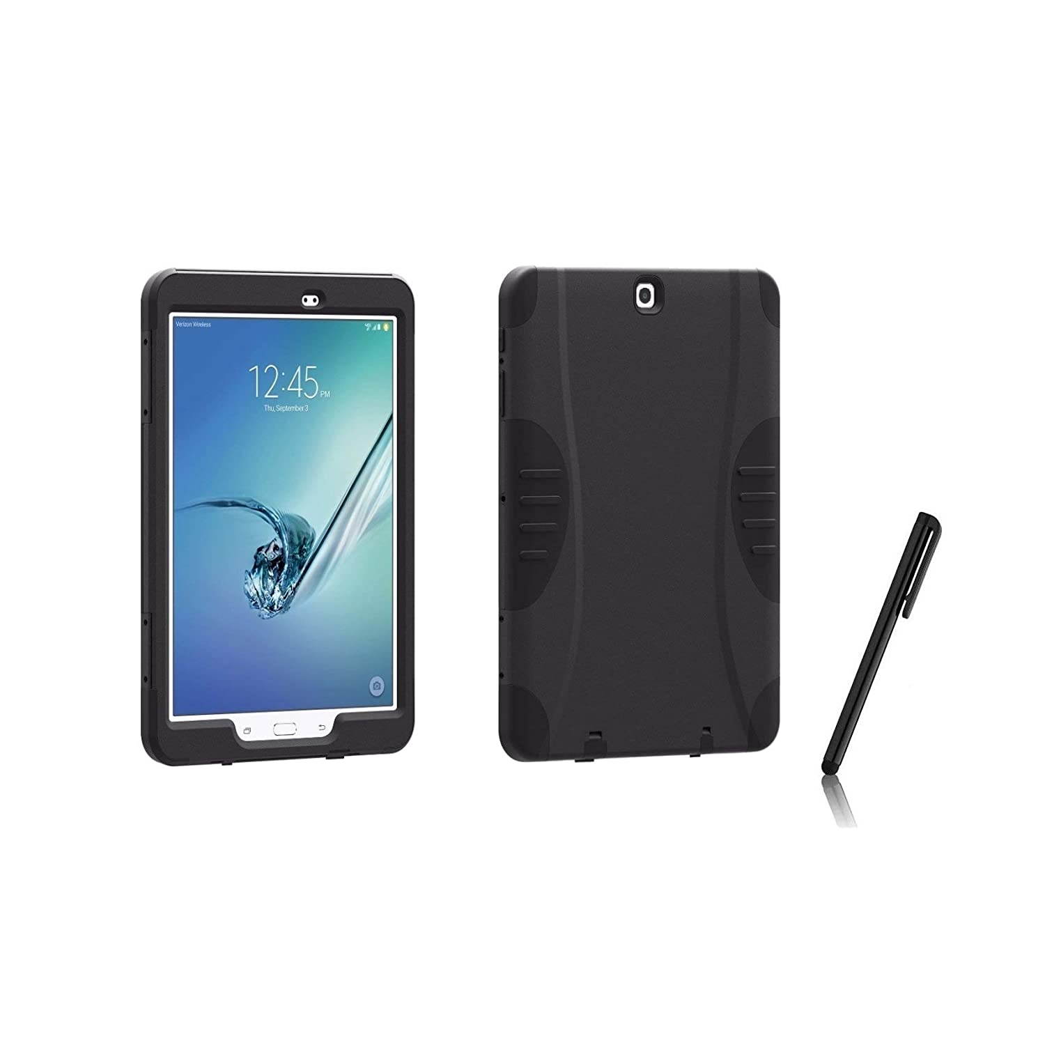 Verizon Rugged Case and Stylus Pen Bundle for Samsung Galaxy Tab E, 9.6 inchTablet - Black