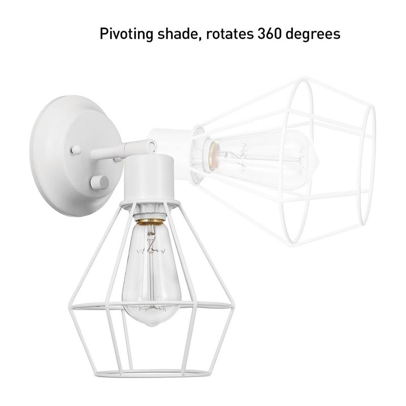 Verdun 1-Light Plug-In/Hard Wire Wall Sconce White - Globe Electric