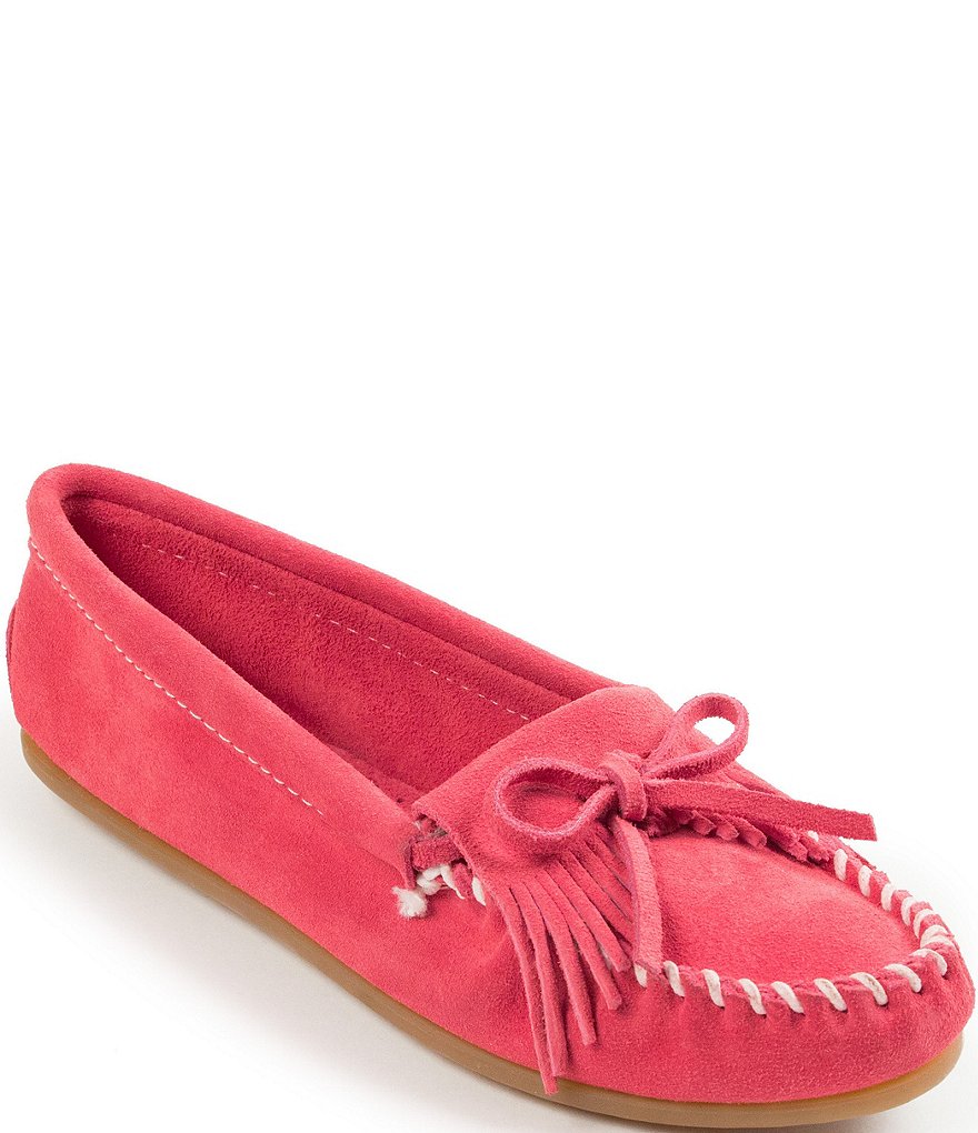 Minnetonka Kilty Suede Fringe Moccasins
