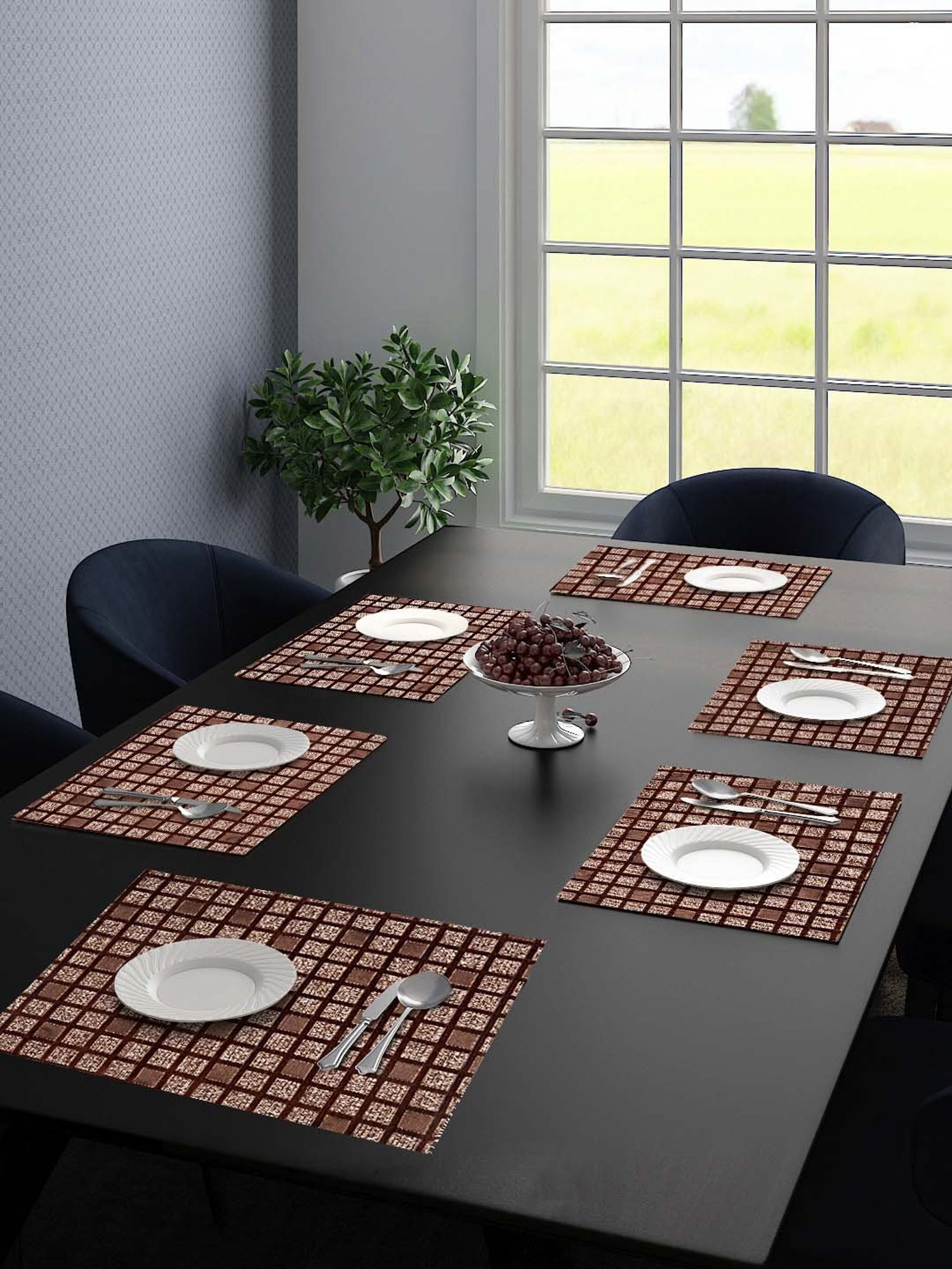 Saral Home Brown Chenille Placemats - Set of 6