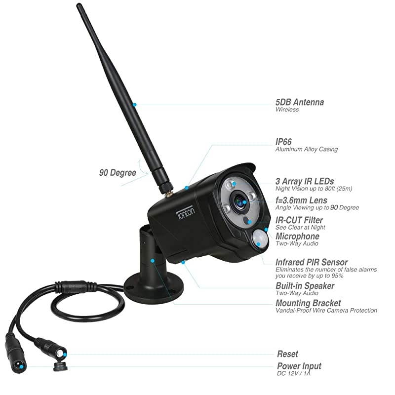 3MP&2-Way Audio&Floodlight]  Portable LCD Security Camera System Wireless with 7" IPS Touchscreen Monitor,4CH 5MP NVR and 2PCS 3MP Floodlight Cameras with PIR,Rechargeable Battery,32GB SD Card