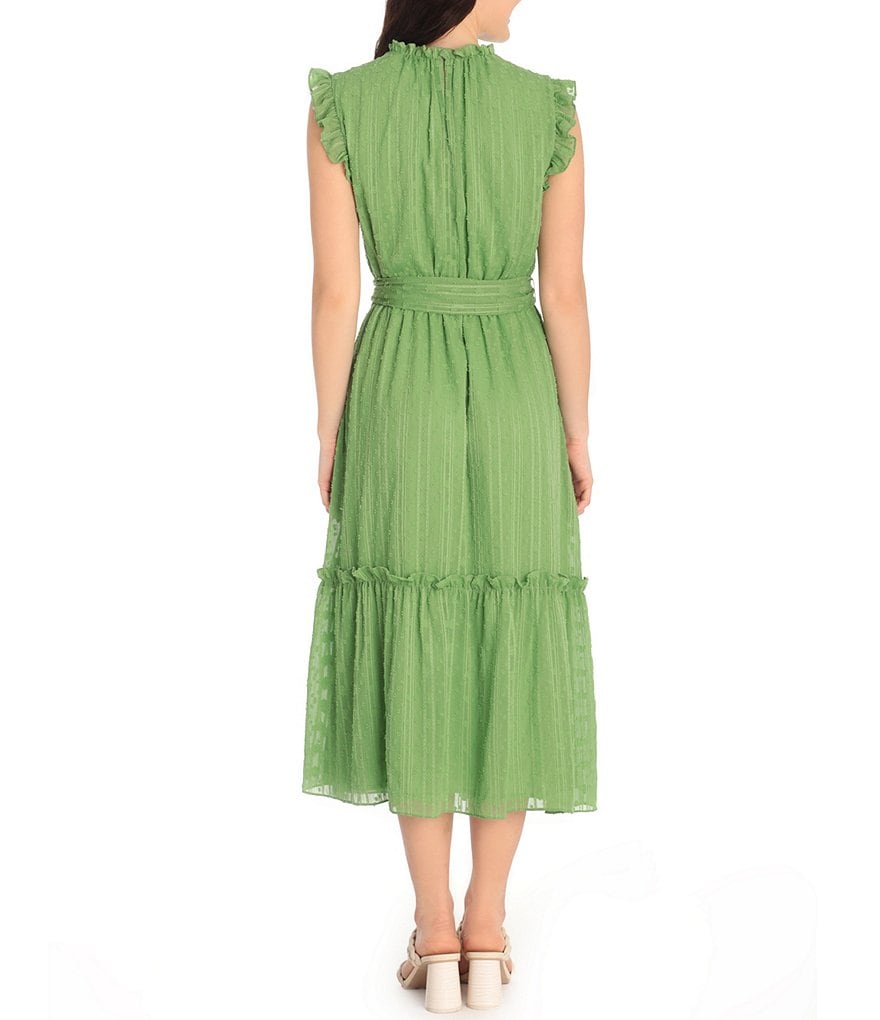 Sugarlips Animal Print Tie Sleeve Ruffle Hem Mini Dress