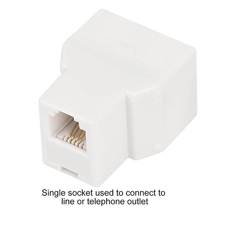 RJ11 6P4C 1 Female to 2 Female Telephone Line Splitters  Telephone Landline Cable Connector and SeparatorWhite4 Pack