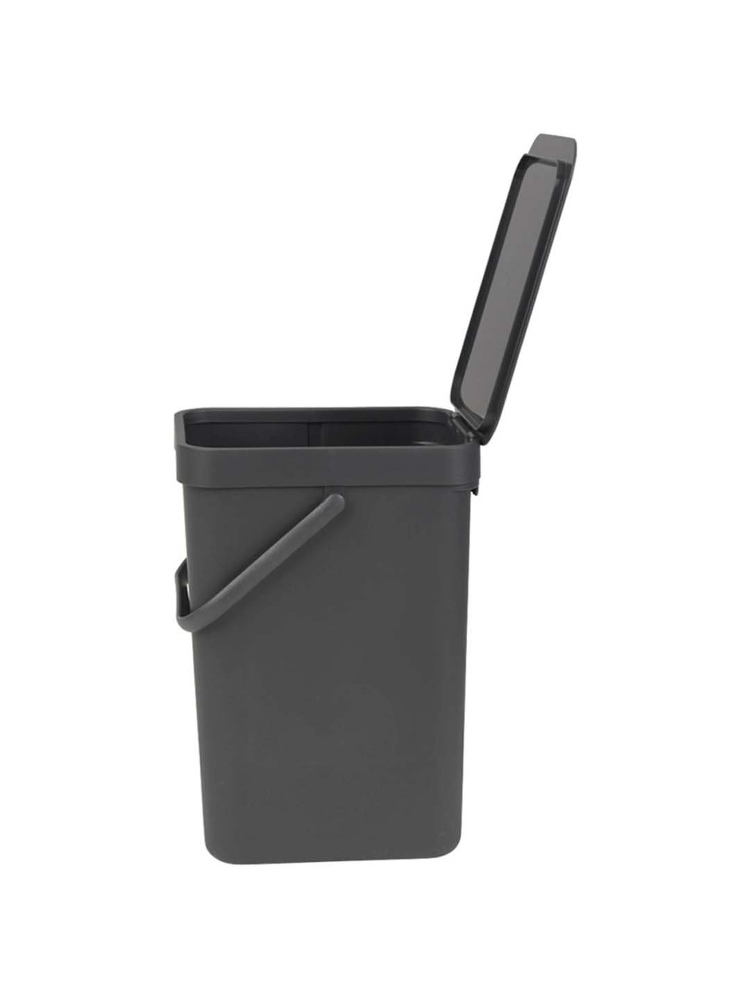 BRABANTIA Sort & Go Dark Grey Plastic Waste Bin (12 L) - Set of 1