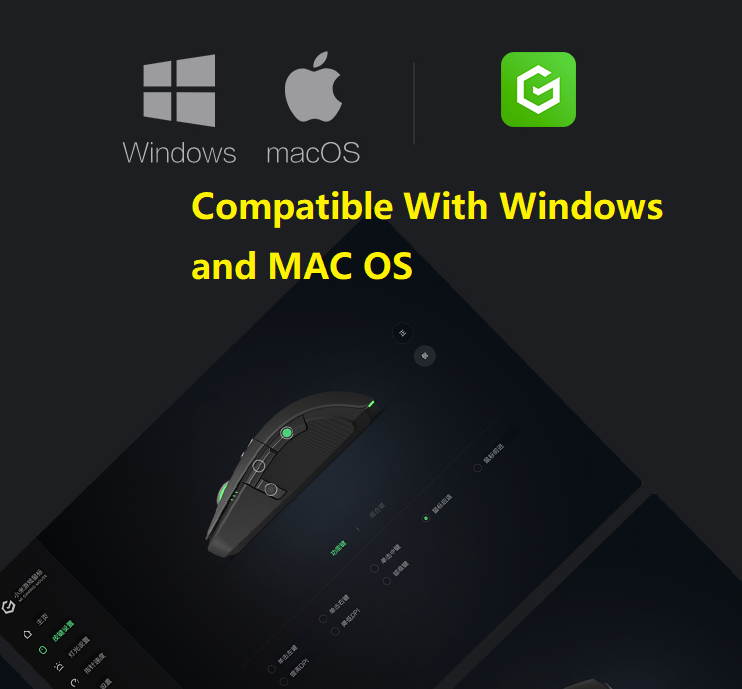 Xiaomi Ergonomic Design, Cool Exterior Wired/ 2.4Ghz Wireless 2 Modes  RGB 7200DPI  6-button Mouse  For Office And Game - Black