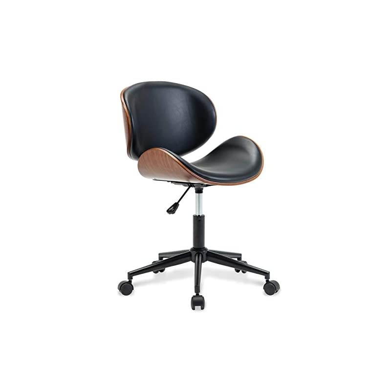Mid-Century Swivel Office Computer Task Executive Desk Chair w/Adjustable Height, Black