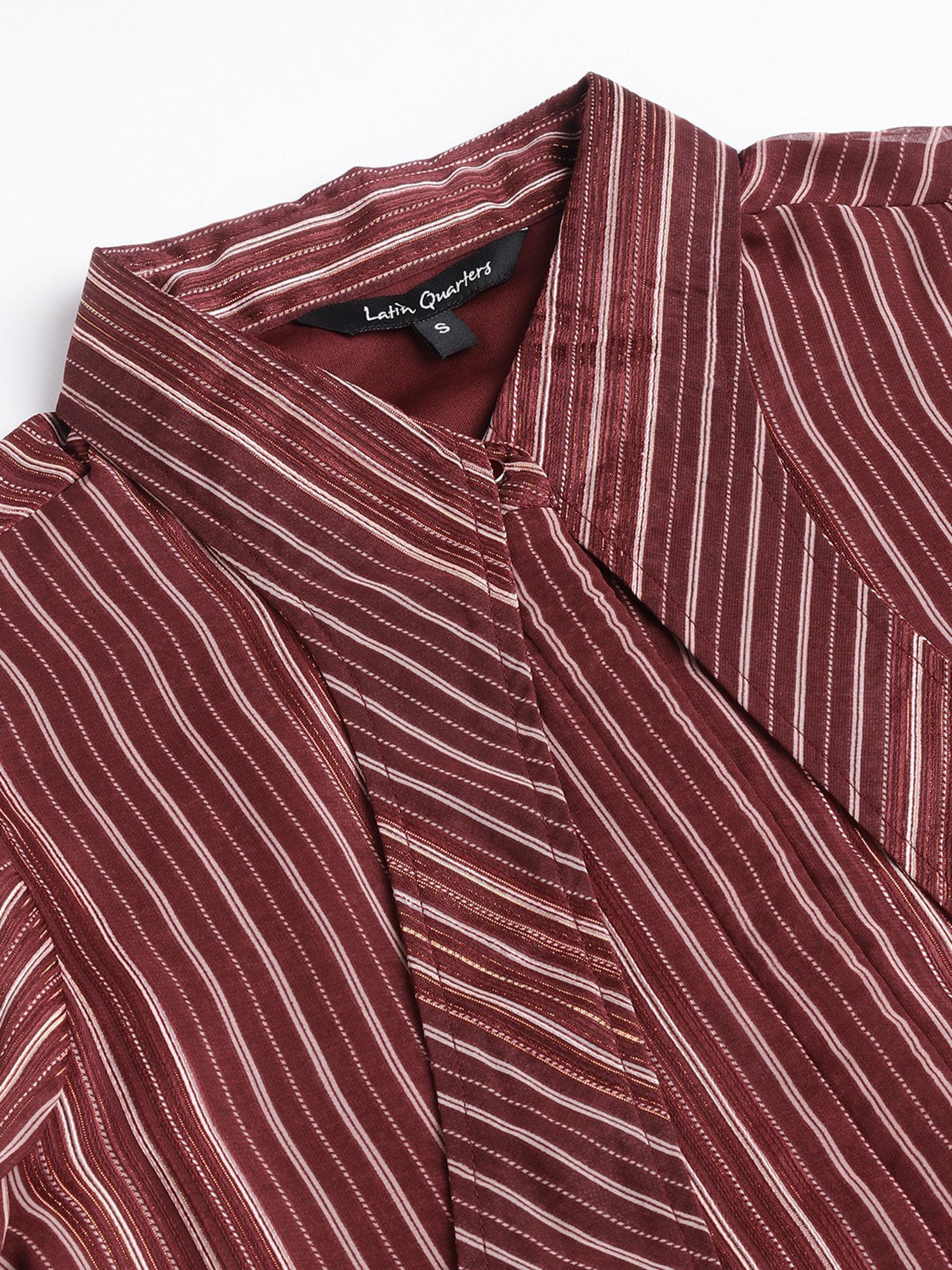 Latin Quarters Maroon Striped Top