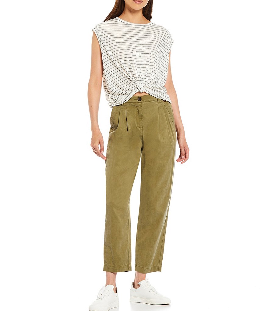 Every Stripe Crew Neck Cap Sleeve Tank