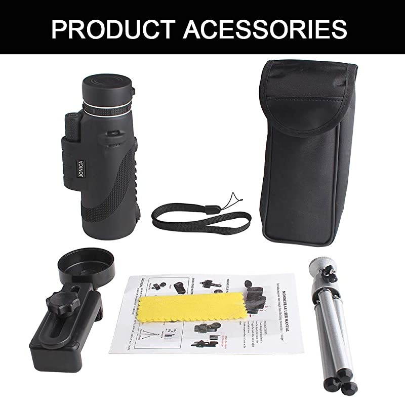 Optics UHD Explorer High Powered 12X50 BAK4 Prism FMC Monocular Telescope with Tripod Bright Clear Single Hand focus Waterproof FogProof Bird Watching Camping Hiking Hunting Wildlife