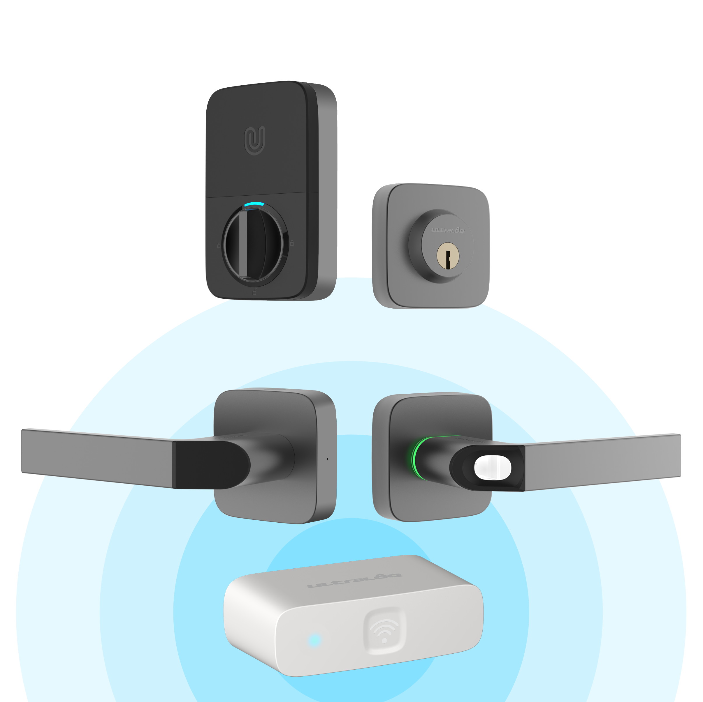 Ultraloq Combo Bluetooth Enabled Fingerprint & Key Fob Two-Point Smart Lock with WiFi Bridge