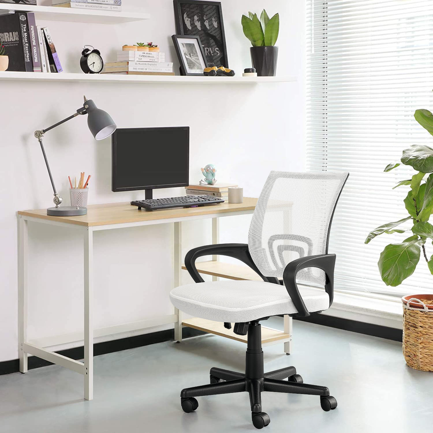 Vitesse Office Chair Mesh Desk Chair Ergonomic Computer Chair with Lumbar Support Modern Executive Adjustable Chair Rolling Swivel Chairs for Women Men,Grey