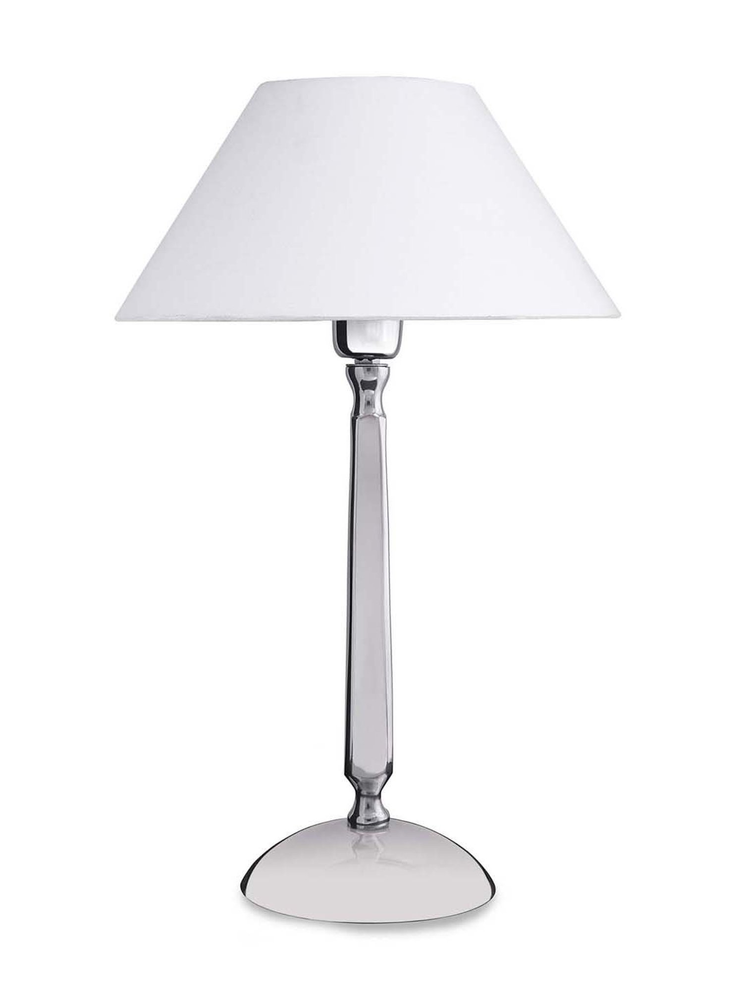 Homesake Silver Classic Cubist Chrome Lamp with White Cone Shade (Bulb Included) - Set of 1