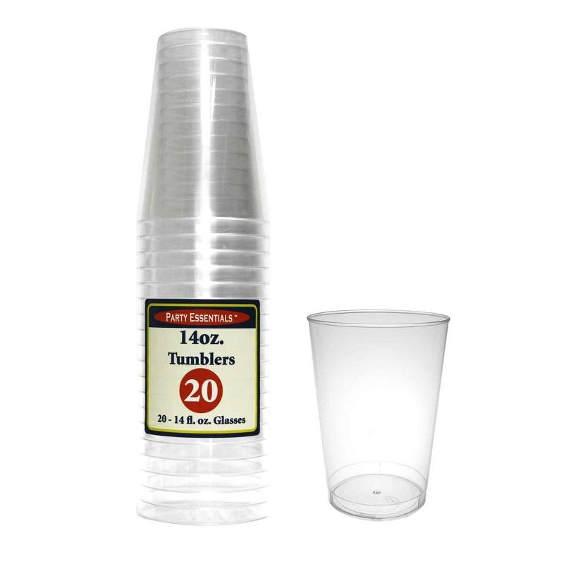Northwest Enterprises Clear Plastic 14 Oz Tumbler Party Cups 20 Count