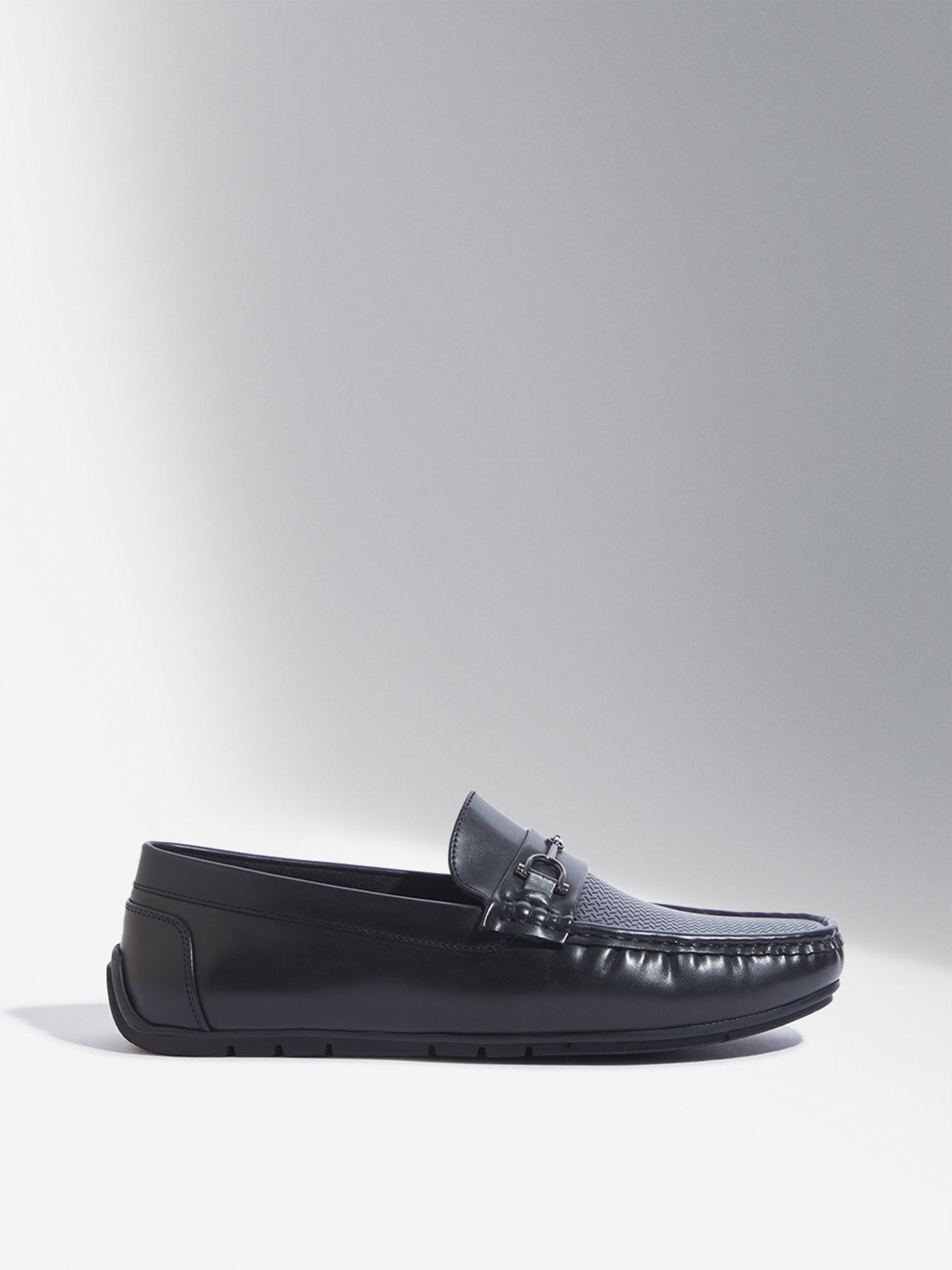 SOLEPLAY by Westside Black Textured Loafers