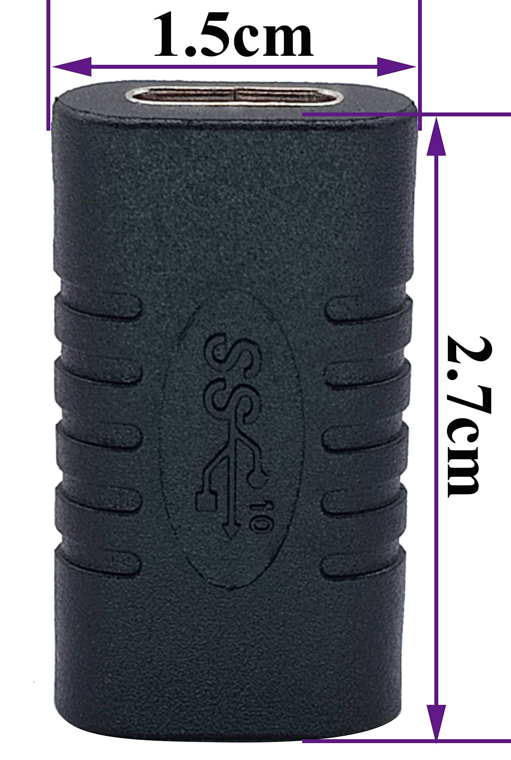 Type C USB Adapter, Gen 2 (10Gbps) 3A USB-C 3.1 Type C USB Female to Female Extension Adapter Supports Charging, Data, Audio, Video Adapter for Laptop, Phone,MacBook USB C HUB (2Pack-F/F)