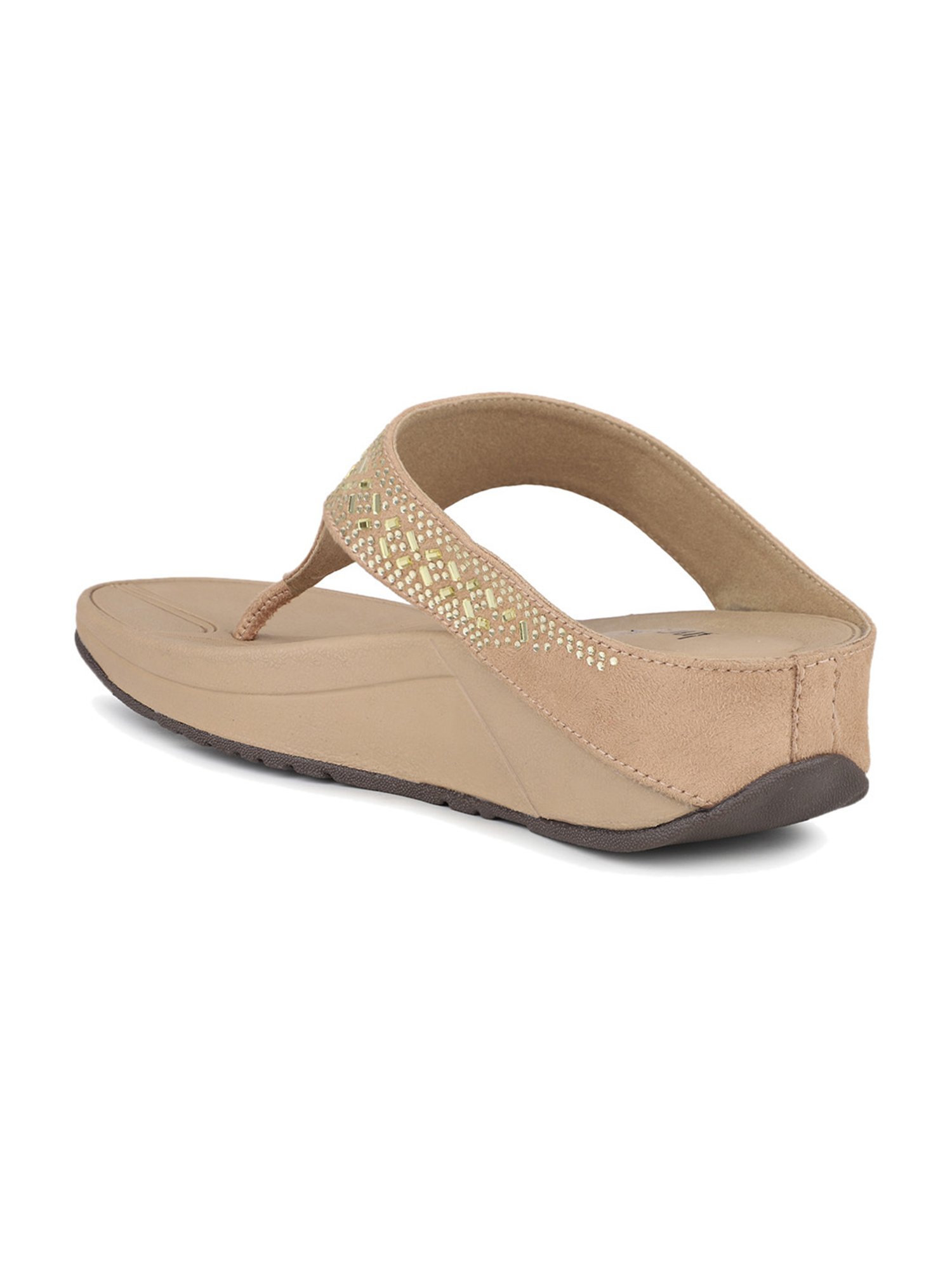 Inc.5 Women's Beige Thong Wedges